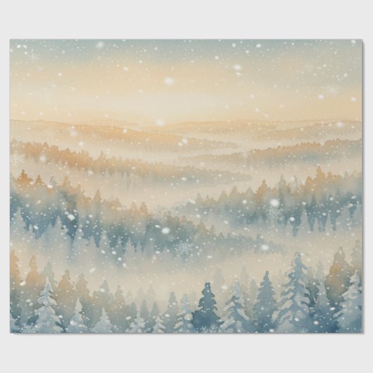 Frozen Dreams Snowy Landscape Cadeaupapier (Vlak)