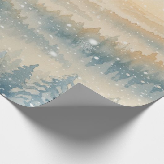 Frozen Dreams Snowy Landscape Cadeaupapier (Hoek)