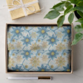 Frozen Elegance Blue and Gold Snowflake Tissuepapier (Geschenk)