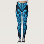 Frozen Elegance: ingewikkeld blauw sneeuwvlok ontw Leggings (Voorkant)