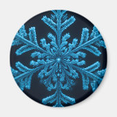 Frozen Elegance: ingewikkeld blauw sneeuwvlok ontw Magneet (Voorkant)