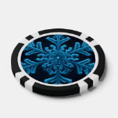 Frozen Elegance: ingewikkeld blauw sneeuwvlok ontw Poker Chips (Enkel)