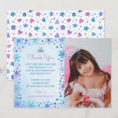 Frozen Fairy Tale Ice Princess Crown Verjaardag Bedankkaart (Voorkant / Achterkant)