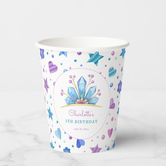 Frozen Fairy Tale Ice Princess Crown Verjaardag Papieren Bekers (Voorkant)