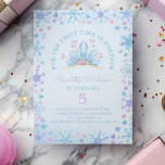 Frozen Fairy Tale Ice Princess Kronen Verjaardag Kaart<br><div class="desc">Vier de speciale dag van je kleine prinses met onze betoverende Waterverf Frozen Fairy Tale Birthday Invitation. Met delicate sneeuwvlokken,  glinsterende ijskristallen en een koninklijke prinses kroon,  deze uitnodiging zet de perfecte toon voor een magisch winter wonderland verjaardagsfeest.</div>