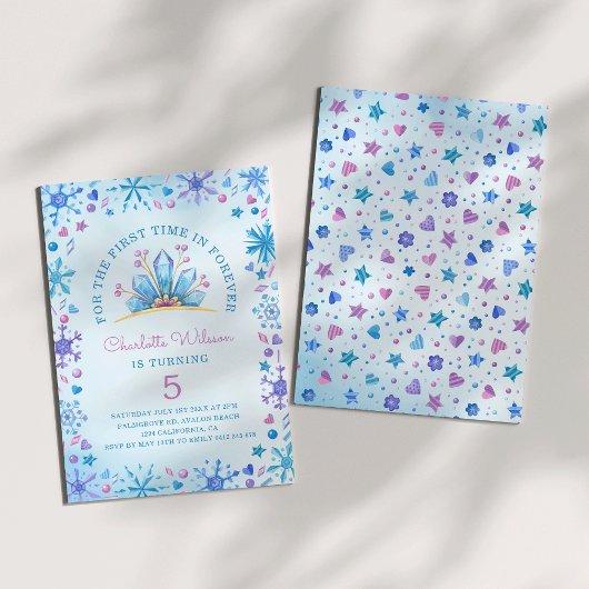 Frozen Fairy Tale Ice Princess Kronen Verjaardag Kaart