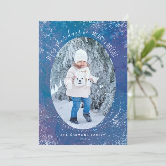 Frozen Flurry Vakantie Foto Kaarten (Staand voorkant)