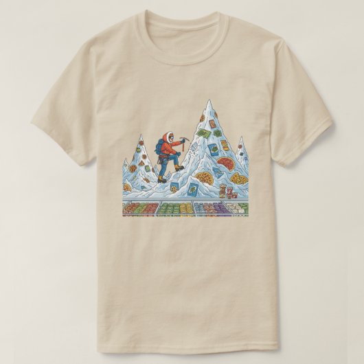 Frozen Food Climber Minimalistisch T-shirt Unisex (Design voorkant)