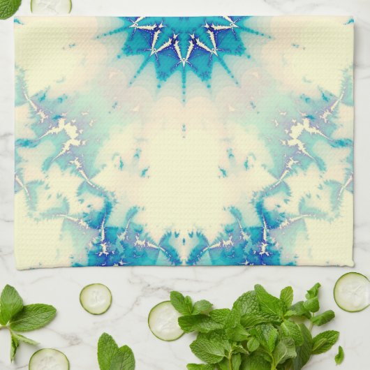 Frozen Frosty Blue Snowflake Winter Pattern Theedoek (Gevouwen)