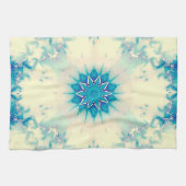 Frozen Frosty Blue Snowflake Winter Pattern Theedoek (Horizontaal)