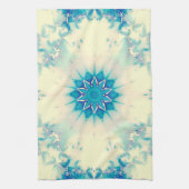Frozen Frosty Blue Snowflake Winter Pattern Theedoek (Verticaal)
