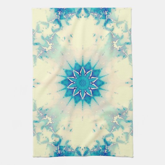 Frozen Frosty Blue Snowflake Winter Pattern Theedoek (Verticaal)