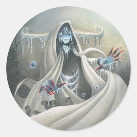 Frozen Horror Ronde Sticker (Voorkant)