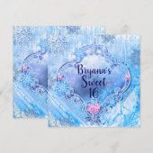 Frozen Ice & Sneeuwvlokken Winter Wonderland Party Kaart (Voorkant / Achterkant)