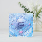 Frozen Ice & Sneeuwvlokken Winter Wonderland Party Kaart (Staand voorkant)