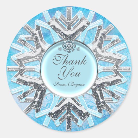 Frozen Ice Winter Wonderland Sneeuwvlok Stickers (Voorkant)