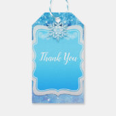Frozen Ice Winter Wonderland Snowflake Party Favor Cadeaulabel (Achterkant)