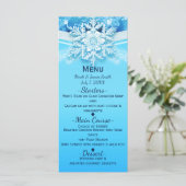 Frozen Ice Winter Wonderland Snowflake Party Menu (Staand voorkant)