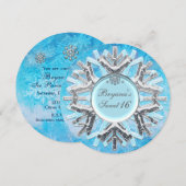 Frozen Ice Winter Wonderland Sweet 16 Uitnodiginge Kaart (Voorkant / Achterkant)
