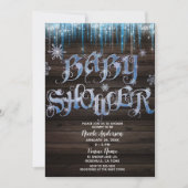 Frozen Icicles Winter Wonderland Baby shower Kaart (Voorkant)