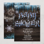 Frozen Icicles Winter Wonderland Baby shower Kaart (Voorkant / Achterkant)