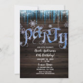 Frozen Icicles Winter Wonderland Verjaardagsfeest Kaart (Voorkant)