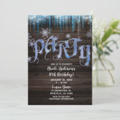 Frozen Icicles Winter Wonderland Verjaardagsfeest Kaart (Staand voorkant)