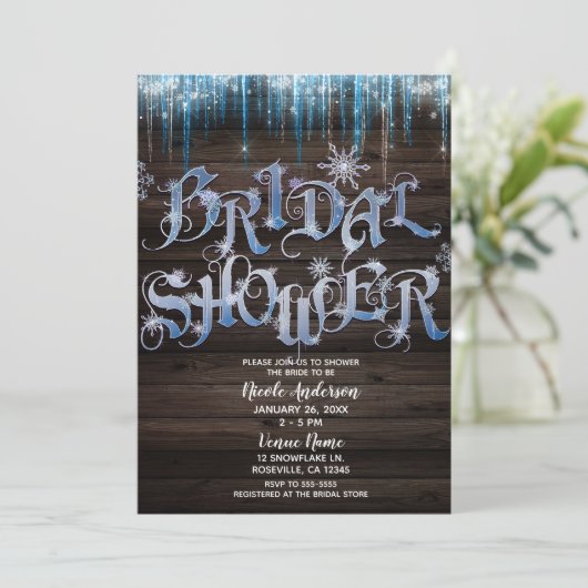 Frozen Icicles Winter Wonderland Vrijgezellenfeest Kaart (Staand voorkant)