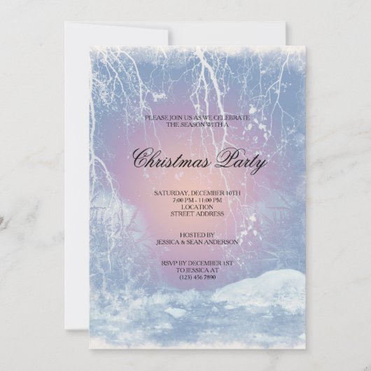 Frozen Icy Winters Kerstfeest Kaart (Voorkant)