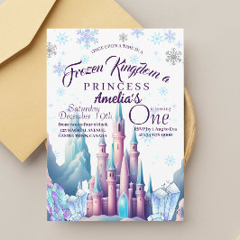 Frozen Kingdom Princess 1e verjaardagsfeestje Kaart