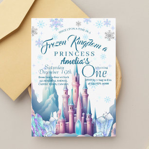 Frozen Kingdom Princess 1e verjaardagsfeestje Kaart