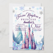 Frozen Kingdom Princess 1e verjaardagsfeestje Kaart (Voorkant)
