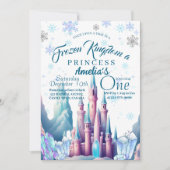 Frozen Kingdom Prinses 1e Verjaardagsfeestje Kaart (Voorkant)