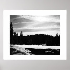 Frozen Lake Black and White Fotografie Poster