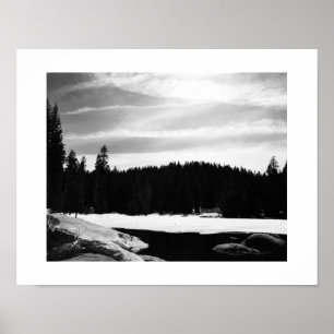 Frozen Lake Black and White Fotografie Poster
