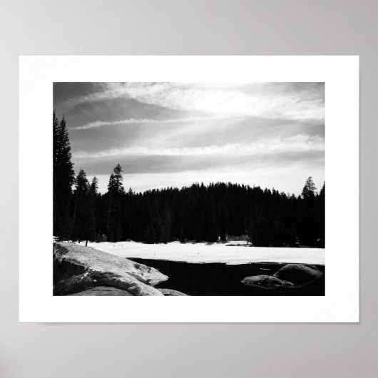 Frozen Lake Black and White Fotografie Poster (Voorkant)