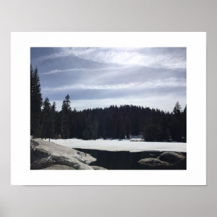 Frozen Lake Blue kleurenfotografie Poster