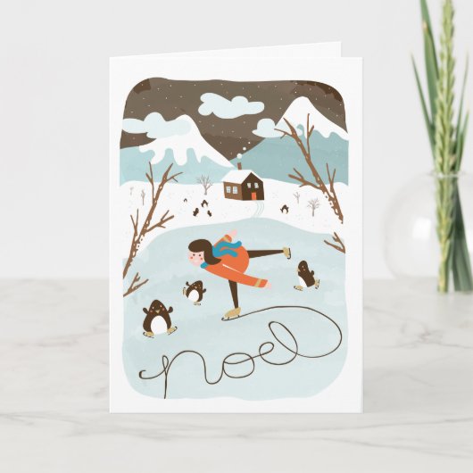Frozen Lake Holiday Greeting Card Feestdagen Kaart (Voorkant)