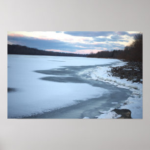 Frozen Lake met stenen Poster