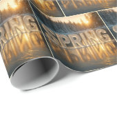 Frozen Lake met voorjaarstekst en zonsopgang Cadeaupapier (Rol Hoek)