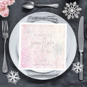 Frozen Little Snowflake Pink Baby shower Servet
