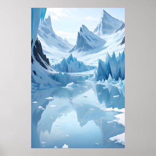 Frozen Mountain Lake Poster (Voorkant)
