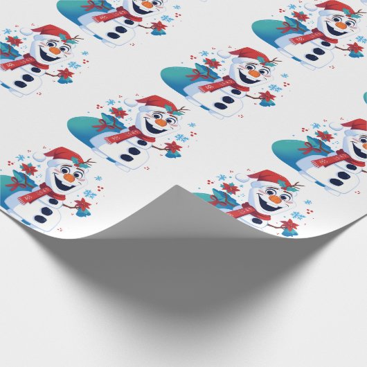 Frozen Olaf - Feestelijke Cartoon Sneeuwman met Ro Cadeaupapier (Hoek)