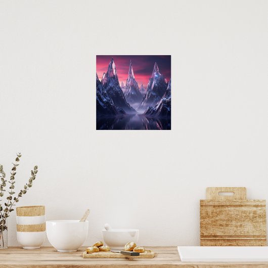 Frozen Peaks of the Twilight Realm Poster (Keuken)