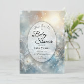 Frozen Petals in a Golden Winter Mist Baby Shower Kaart (Staand voorkant)