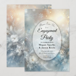 Frozen Petals in a Golden Winter Mist  Engagement  Kaart