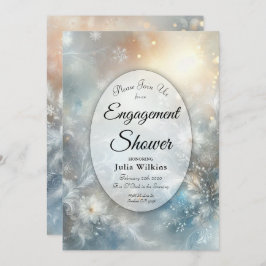 Frozen Petals in a Golden Winter Mist Engagement  Kaart