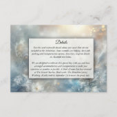 Frozen Petals in a Golden Winter Mist Wedding Informatiekaartje (Voorkant)