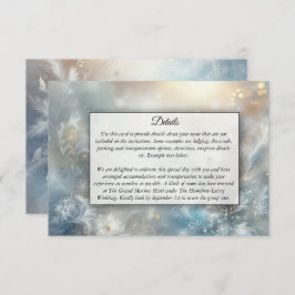 Frozen Petals in a Golden Winter Mist Wedding Informatiekaartje