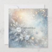 Frozen Petals in a Golden Winter Mist Wedding Kaart (Achterkant)